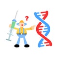 Clown carnival research genetic heredity double helix structure part cartoon doodle flat design vector illustration Royalty Free Stock Photo