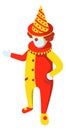 Clown character. Cartoon funny artist. Circus perfomer