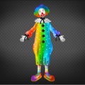 Clown in circus, party man, funny jester character