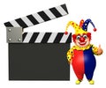 Clown with Clapper board Royalty Free Stock Photo