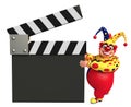 Clown with Clapper board Royalty Free Stock Photo