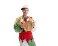 Clown with clapper Royalty Free Stock Photo