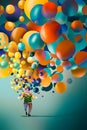 Clown with colorful balloons