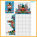 Clown. Colorful japanese crossword with answer. Color by numbers. Coloring book for kids. Nonogram. Puzzle Game for school