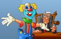 Clown in the court Royalty Free Stock Photo