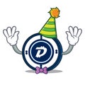 Clown Digibyte coin mascot cartoon