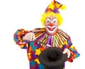 Clown Does Magic Trick - Isolated Royalty Free Stock Photo