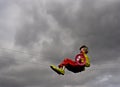 Clown dummy on a rope against the sky Royalty Free Stock Photo