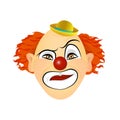 Clown emotions - contempt, disgust, cynicism, disdain. Vector illustration of flat design.