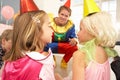 Clown entertaining children Royalty Free Stock Photo