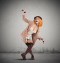 Clown extravagant pose Royalty Free Stock Photo