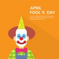 Clown Face First April Day, Fool Holiday Concept With Copy Space