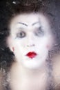 Clown face in theatrical makeup Royalty Free Stock Photo