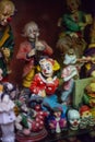 Clown figurines on display Royalty Free Stock Photo