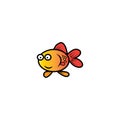 Clown fish simple color vector design icon Royalty Free Stock Photo