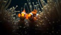 Clown fish swimming in vibrant coral reef generated by AI Royalty Free Stock Photo