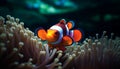 Clown fish swimming in vibrant underwater reef generated by AI Royalty Free Stock Photo