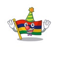 Clown flag mauritius in the character shape