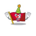 Clown flag tunisia character isolated with cartoon