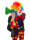 Clown with green funnel