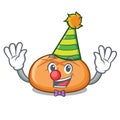 Clown hamburger bun mascot cartoon