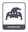 clown hat icon in trendy design style. clown hat icon isolated on white background. clown hat vector icon simple and modern flat Royalty Free Stock Photo
