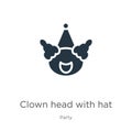 Clown head with hat icon vector. Trendy flat clown head with hat icon from party collection isolated on white background. Vector Royalty Free Stock Photo