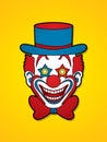 Clown head smile face