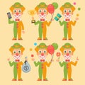 Clown Holding Money Cup Phone Royalty Free Stock Photo