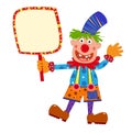 Clown Holding Sign