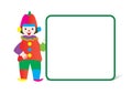 Clown holding a white sign Royalty Free Stock Photo