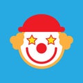 Clown jester icon, joker face vector