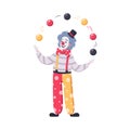 Clown Juggler Cartoon Composition