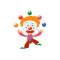 Clown Juggling Simplified Isolated Royalty Free Stock Photo