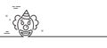 Clown line icon. Amusement park funnyman sign. Minimal line pattern banner. Vector