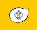 Clown line icon. Amusement park funnyman sign. Vector