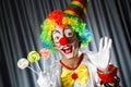 Clown with lollipops Royalty Free Stock Photo