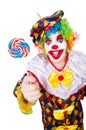 Clown with lollipops Royalty Free Stock Photo