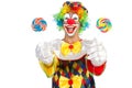 Clown with lollipops Royalty Free Stock Photo