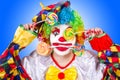 Clown with lollipops Royalty Free Stock Photo