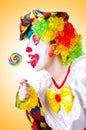 Clown with lollipops Royalty Free Stock Photo