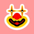 Clown makeup face isolated. funster mask vector illustration Royalty Free Stock Photo