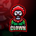 Clown mascot esport logo design