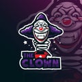 Clown mascot logo design vector with modern illustration concept style for badge, emblem and tshirt printing. clown head