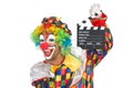 Clown with movie board Royalty Free Stock Photo