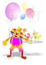 Clown offering drinks Royalty Free Stock Photo