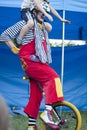 Clown during outdoor performance on Kids Day