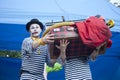 Clown during outdoor performance on Kids Day