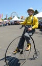 Clown on Penny Farthing Bicycle Royalty Free Stock Photo