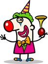 Clown performer cartoon illustration